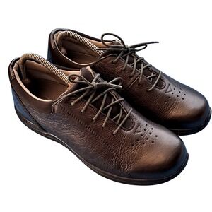 Drew Comfort Shoes Womens 9.5M Brown Leather Lace Up Casual Walking Loafers NWOT